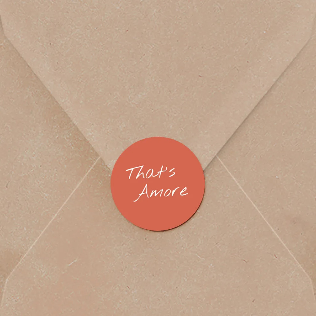 Sluitsticker bruiloft 'that's amore' 