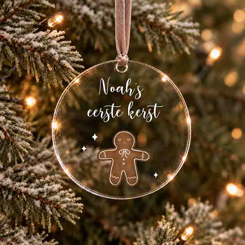 Kersthanger bedrukken baby's eerste kerst
