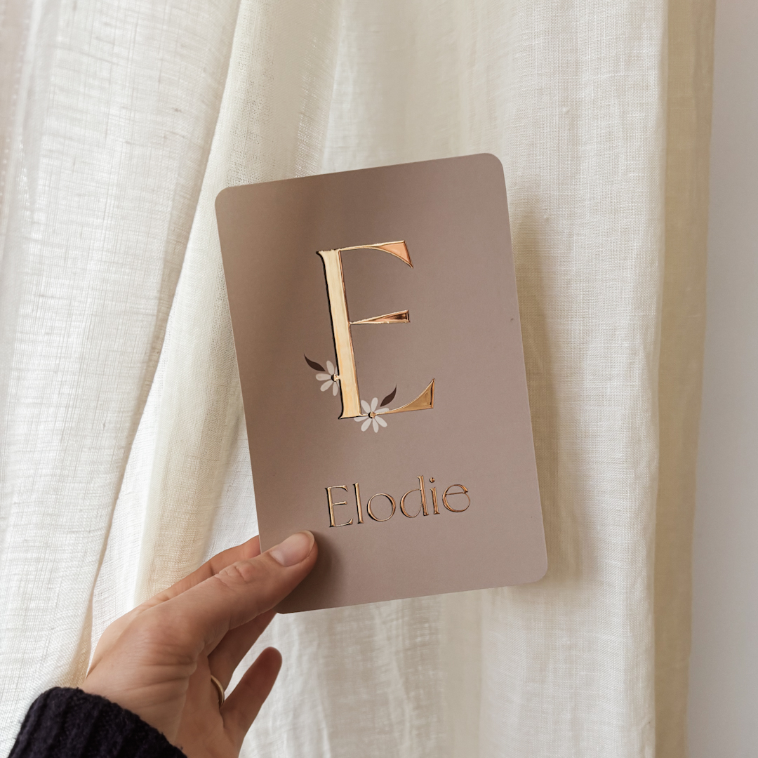 Geboortekaartje Elodie met initiaal