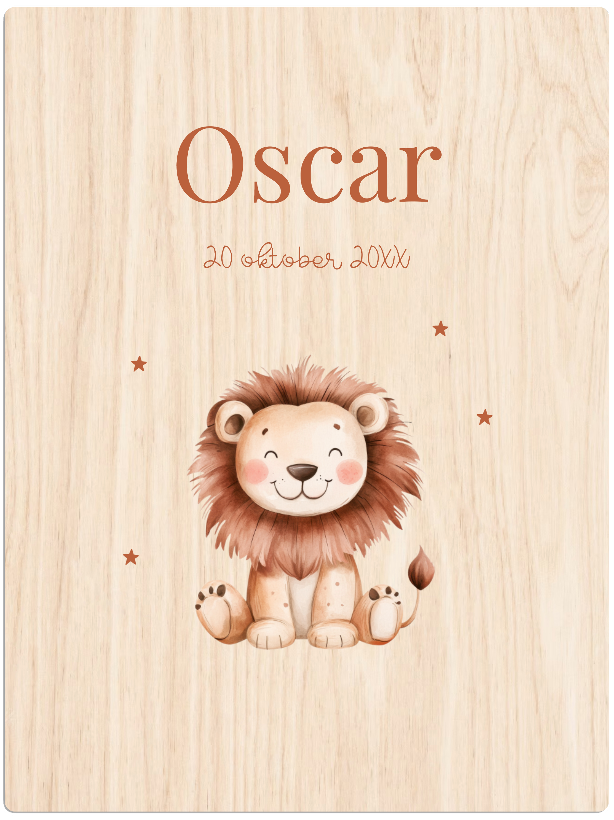 Memorybox hout met leeuwtje