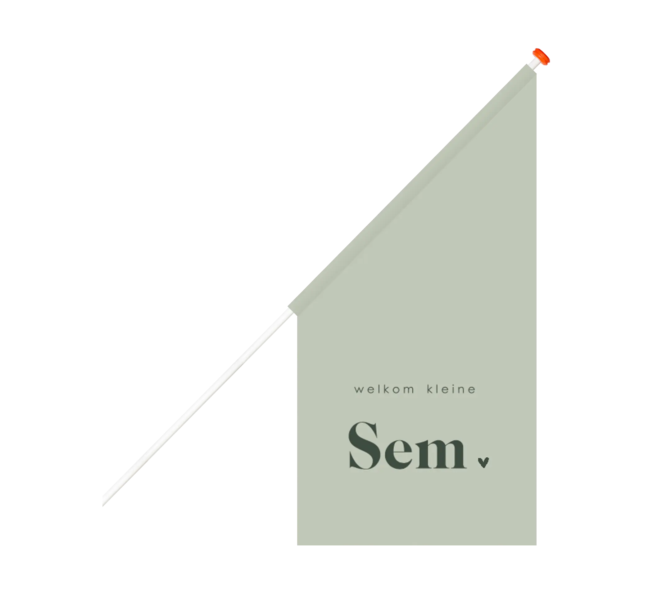 Geboortevlag minimalistisch groen met naam