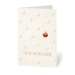 Geschäftliche Weihnachtskarte Blindprägung mit Weihnachtsbäume und Goldfolienprägung
