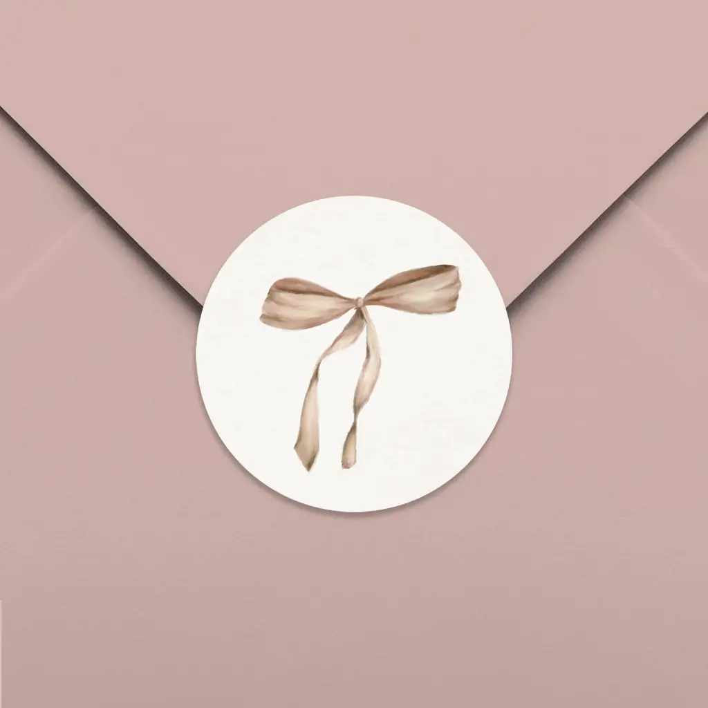 Lieve sluitzegel met illustratie van een strikje - per 25 stuks