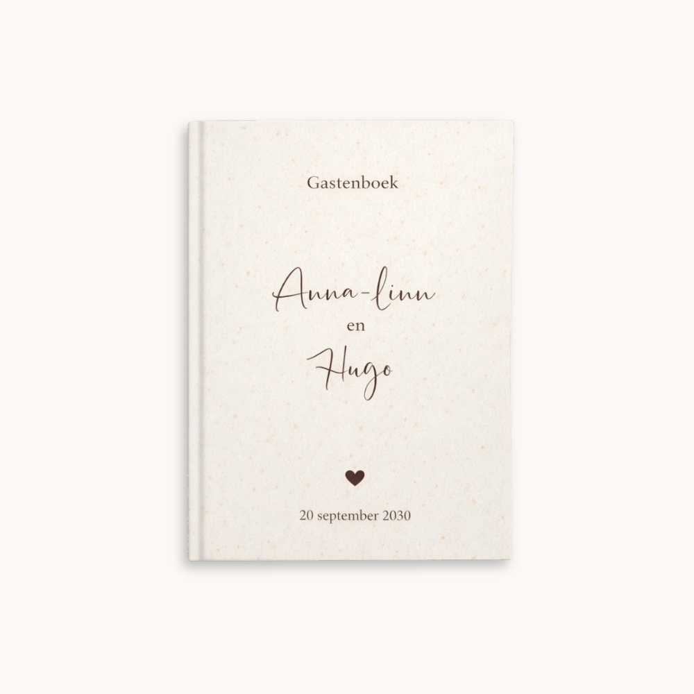 Gastenboek naturel beige bruin