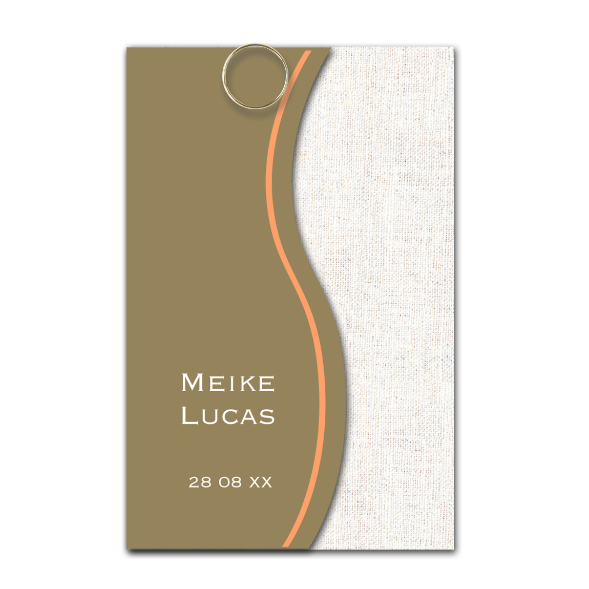 Leuke 2-delige trouwkaart linnen yin yang