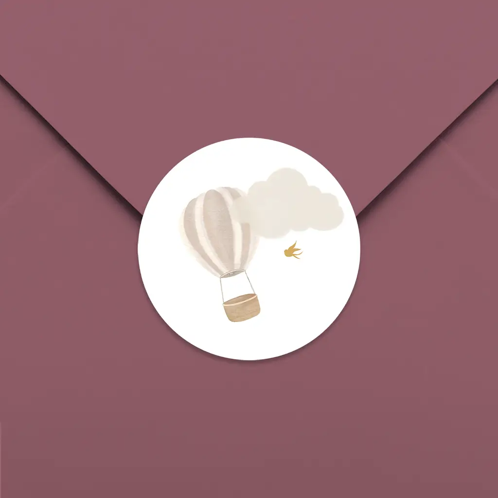 Sluitsticker met luchtballon en wolkje - per 25 stuks