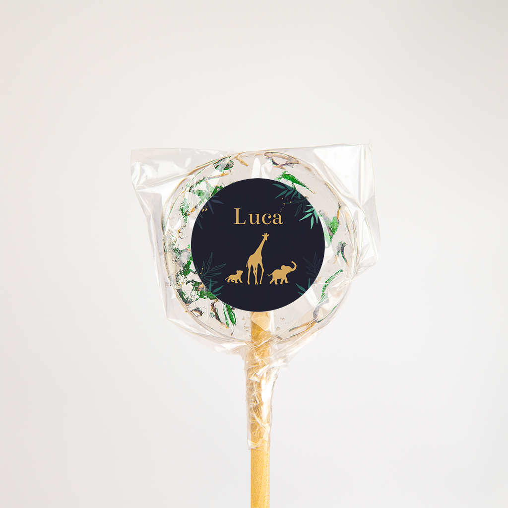 Naamsticker met silhouetjes van jungledieren - per vel