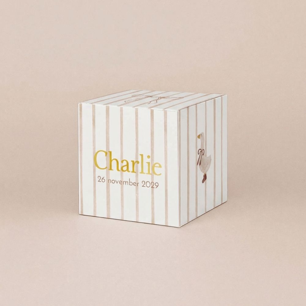 Doopsuiker doosje neutraal eendje strik