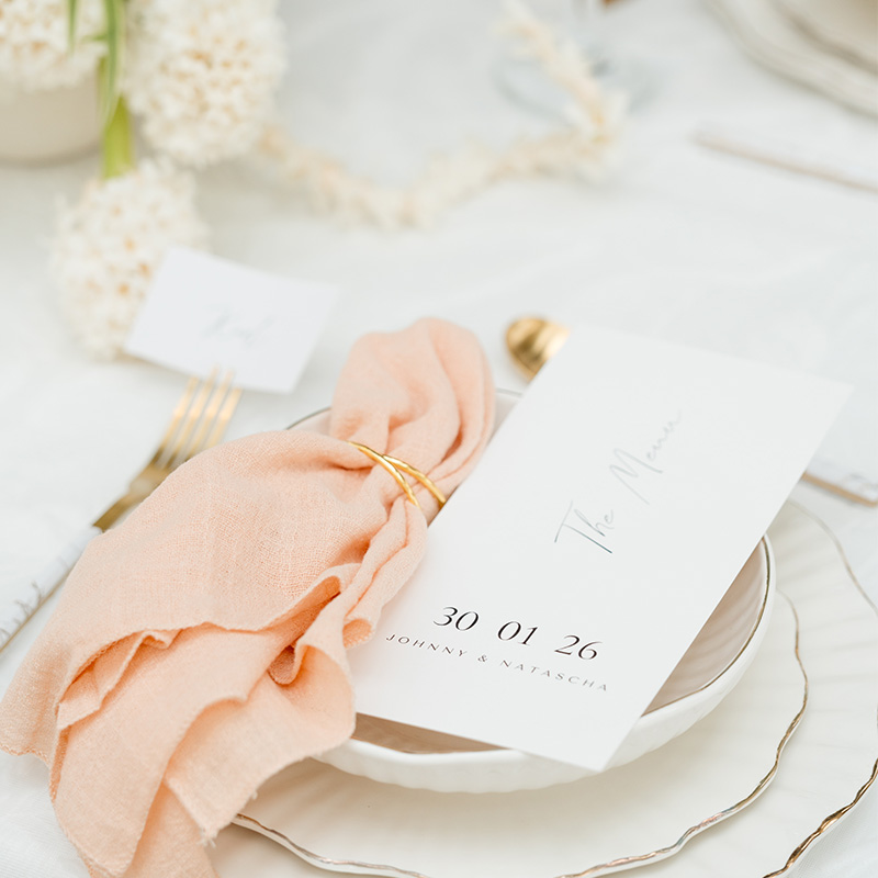 Menukaart classic blush