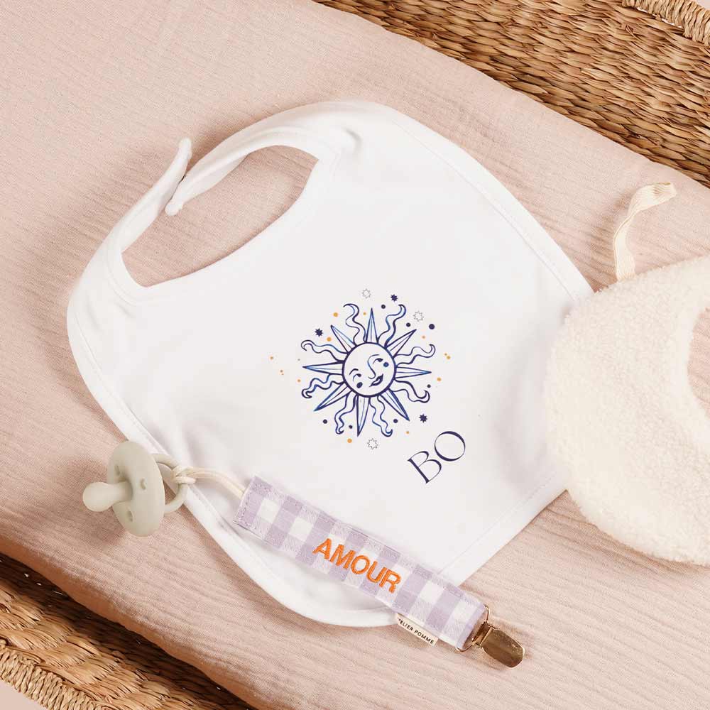 Slabbetje met blauwe zon