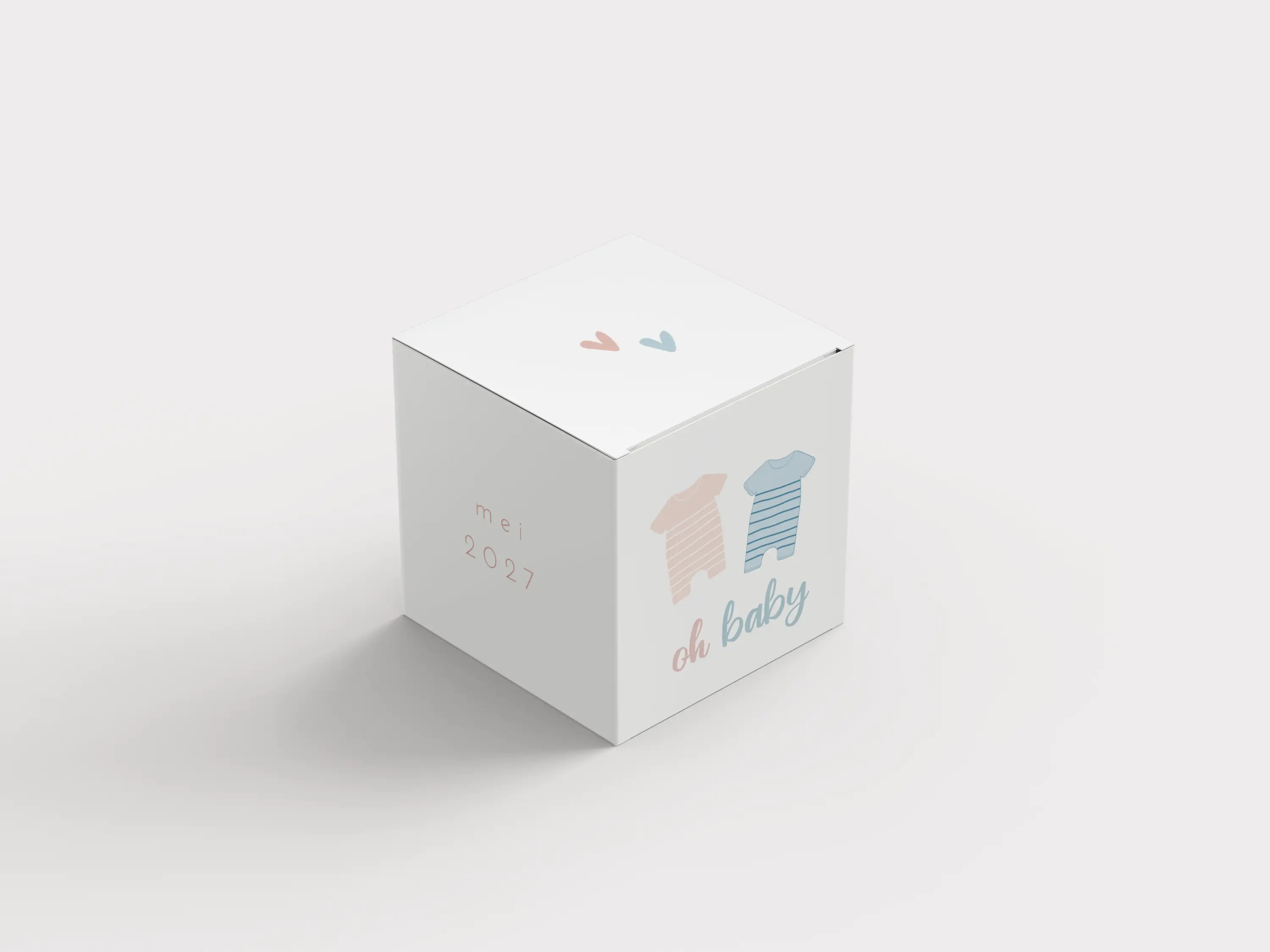 Bedankdoosje wit met rompertjes