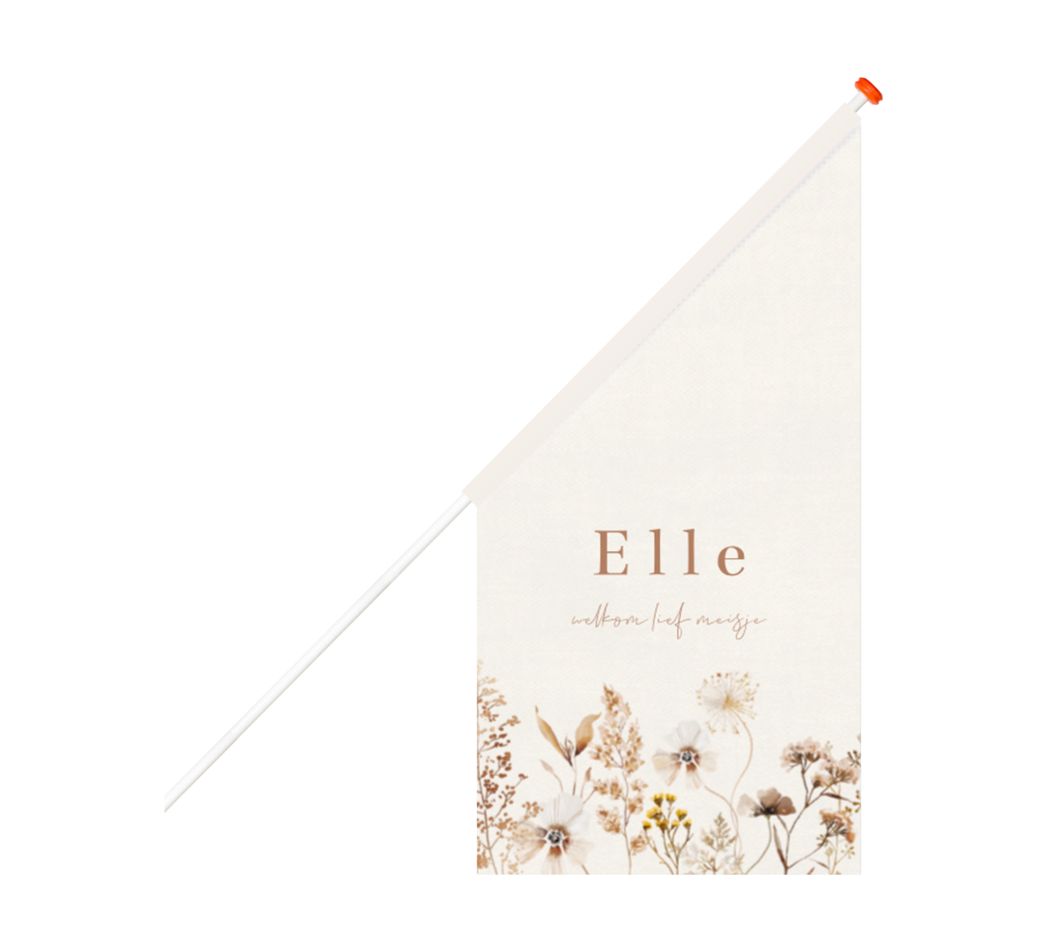 Geboortevlag meisje met veldbloemen