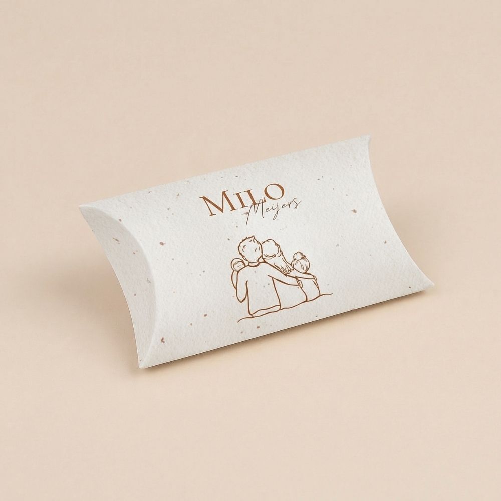 Doopsuiker gondeldoosje gevlekt lijntekening gezin