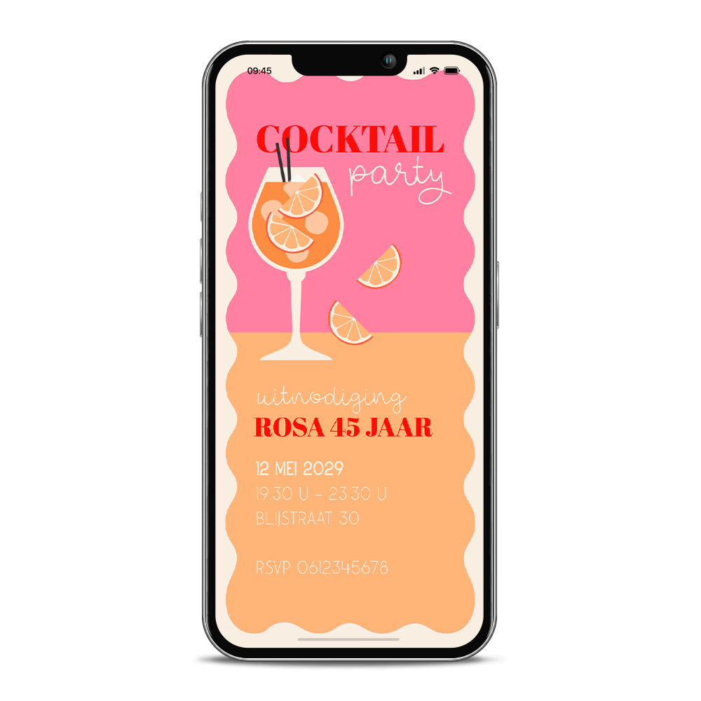 Digitale uitnodiging verjaardag cocktail party