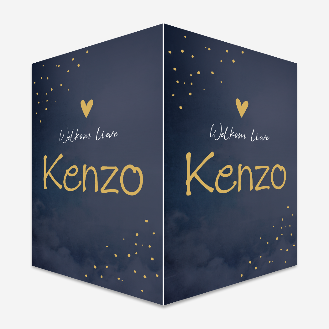 Raambord XL Blauw Goud Stipjes