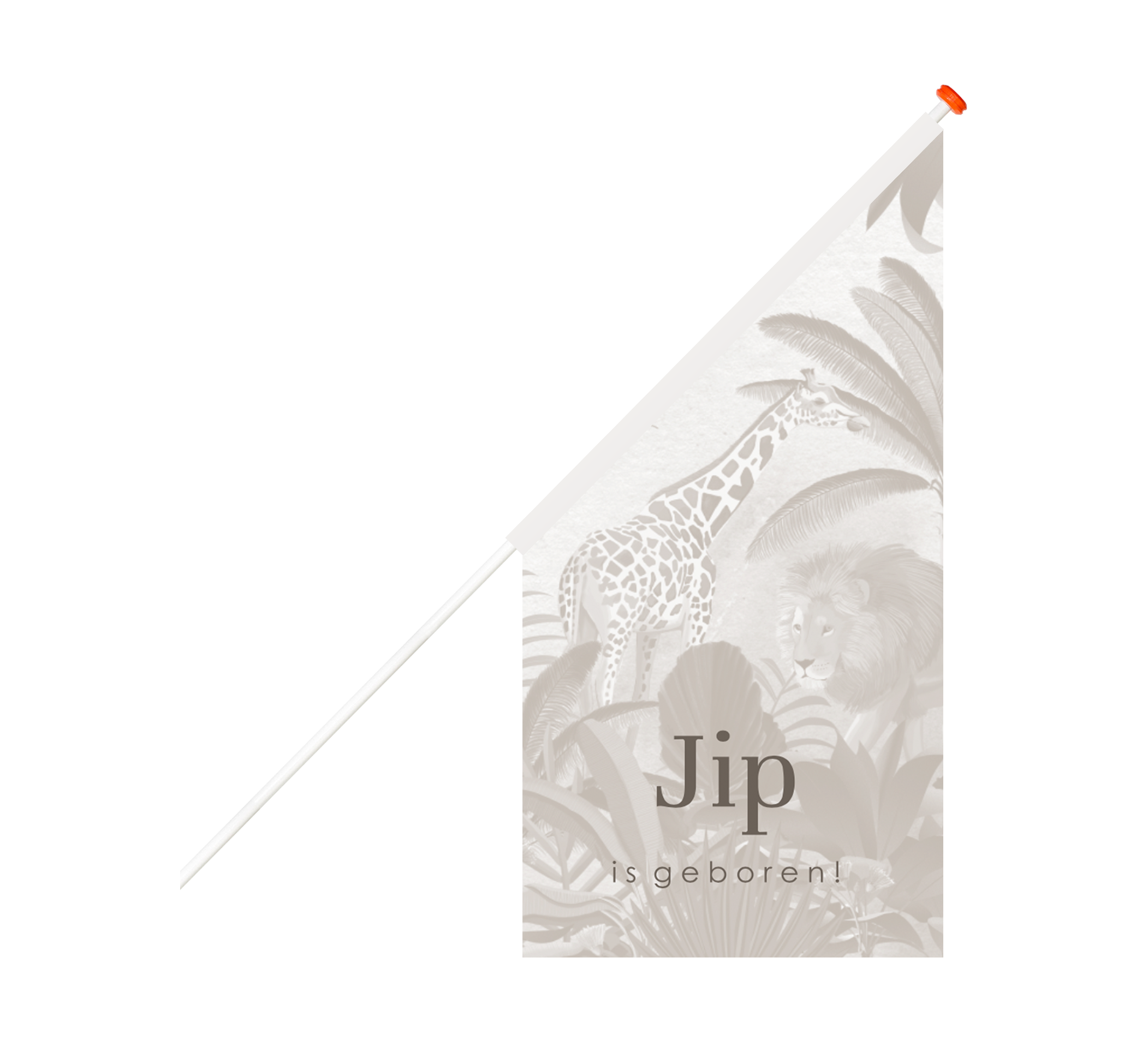 Geboortevlag grijs met jungledieren