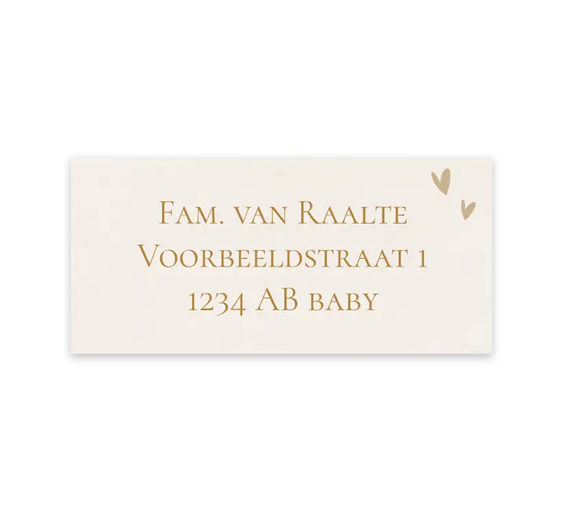 Adressticker met lieve hartjes