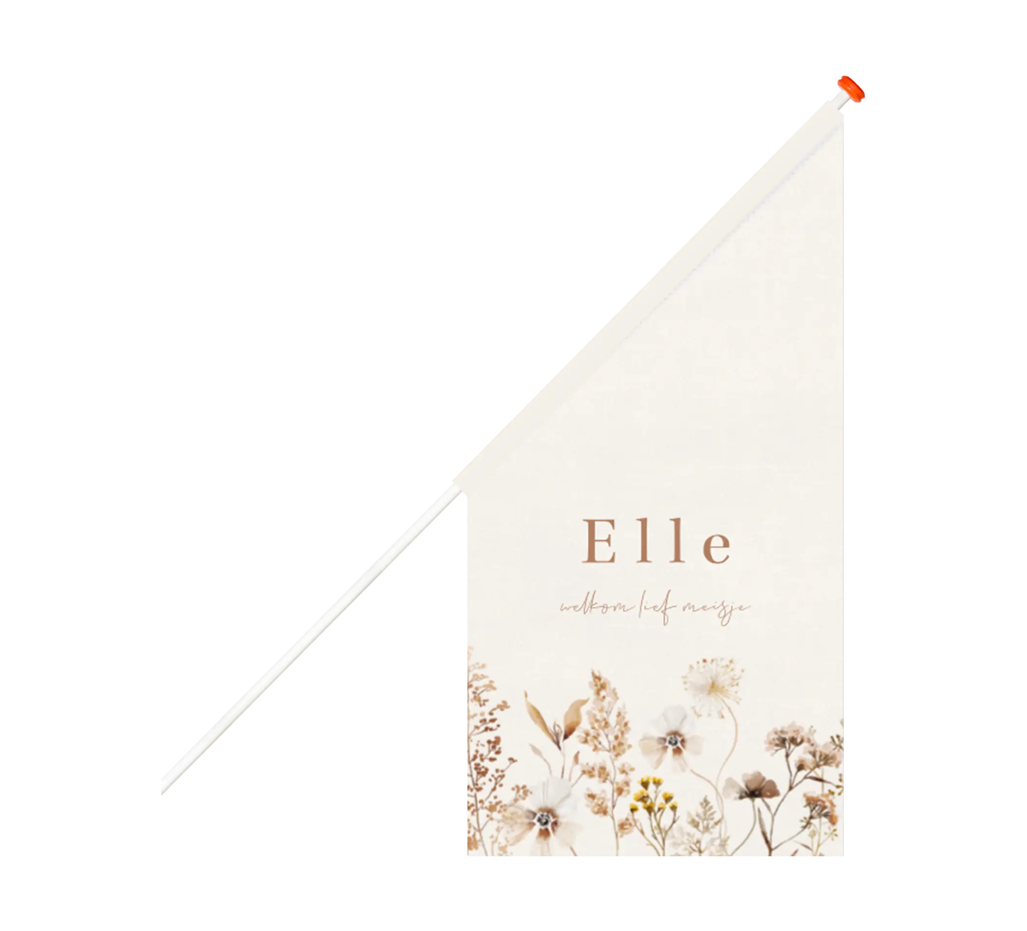 Geboortevlag meisje met veldbloemen