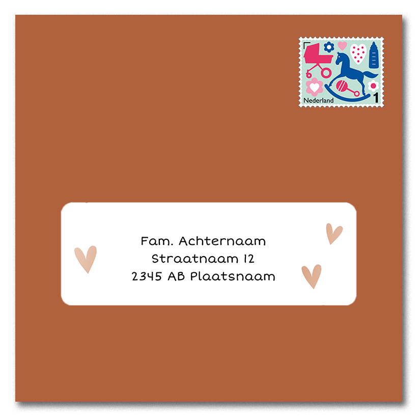 Adressticker leeuw en hoogglans