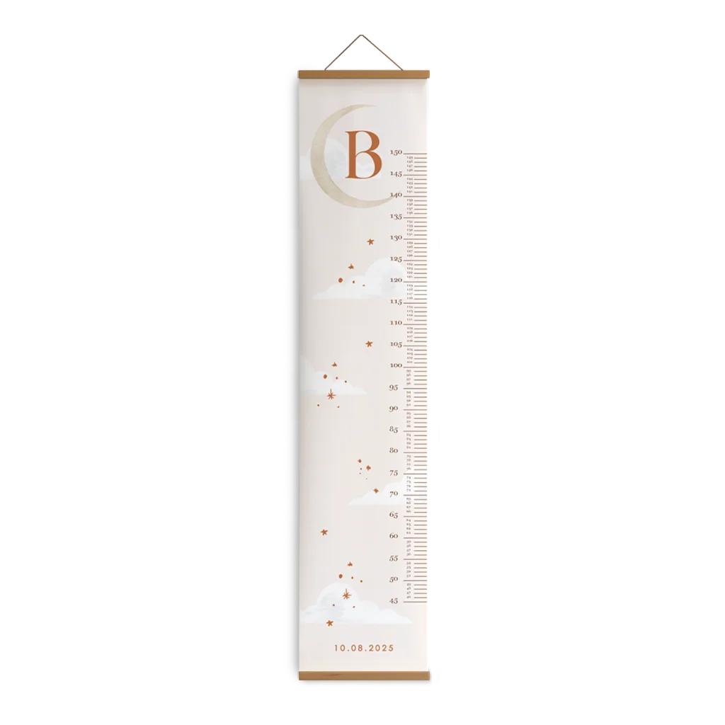 Groeimeter met initiaal en maan