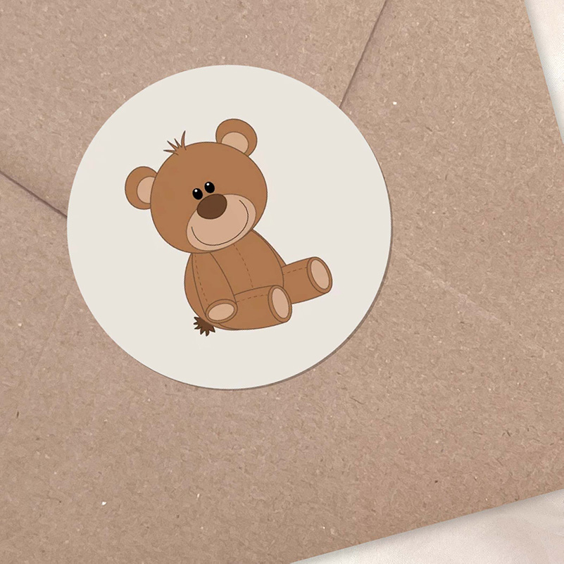 Aanpasbare sluitzegel geboorte met teddybeertje