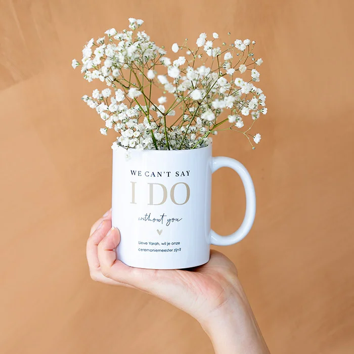 Gepersonaliseerde mok ceremoniemeester vragen
