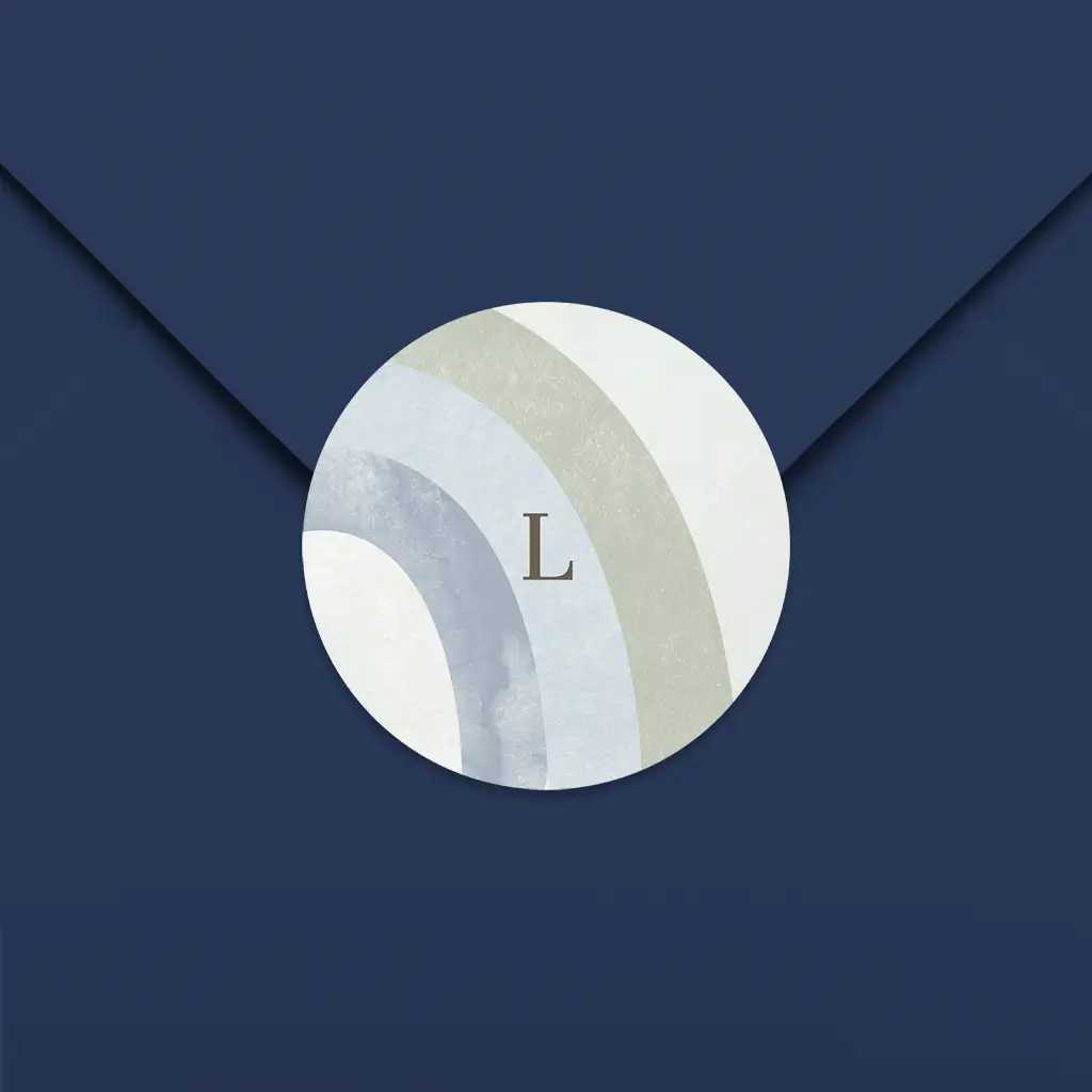 Sluitsticker met regenboog groen en blauw - per 25 stuks