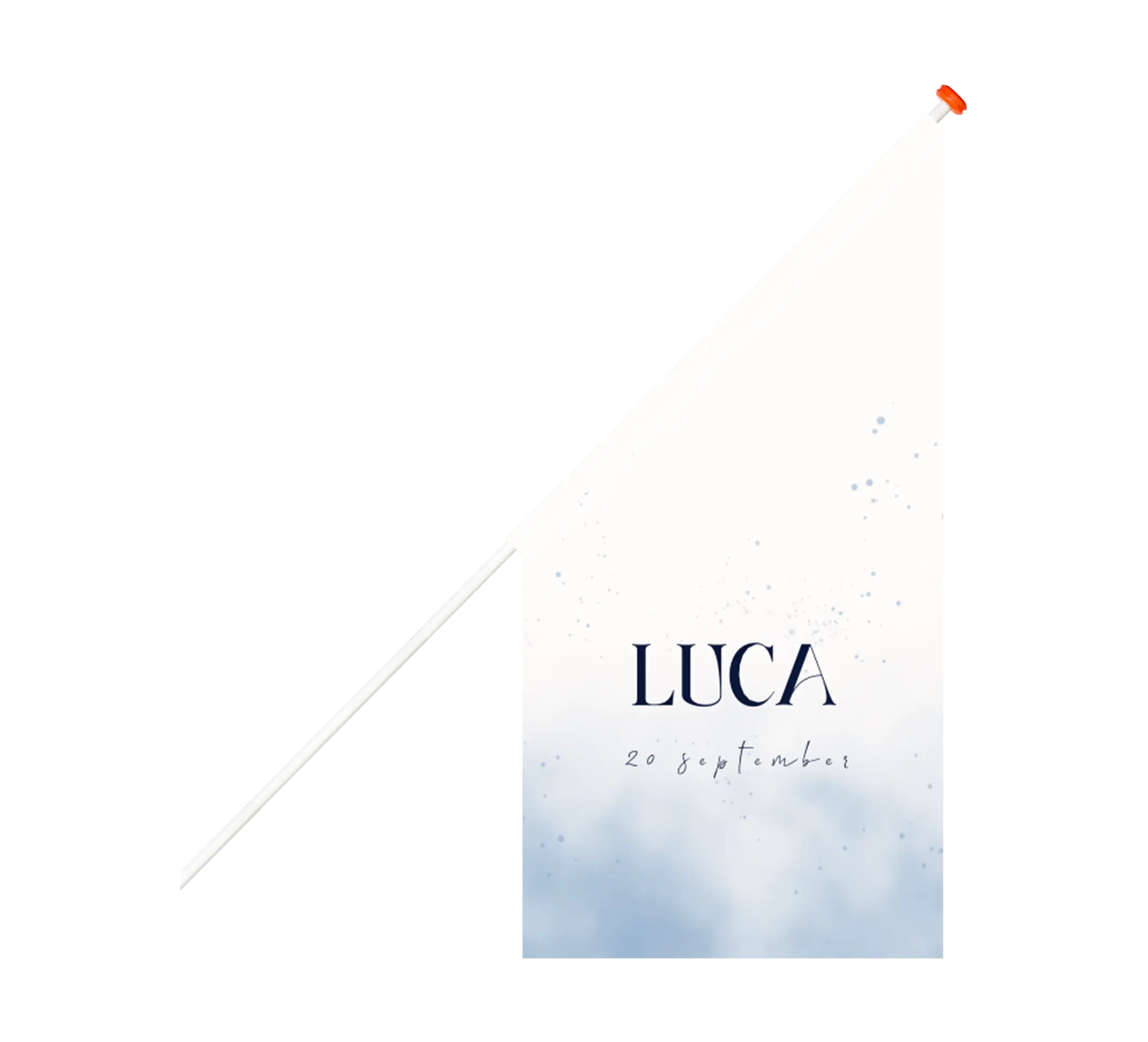 Geboortevlag met blauwe watercolour en spetters