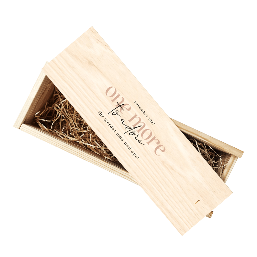 Weinkiste zur Schwangerschaftsverkündung für die werdenden Großeltern