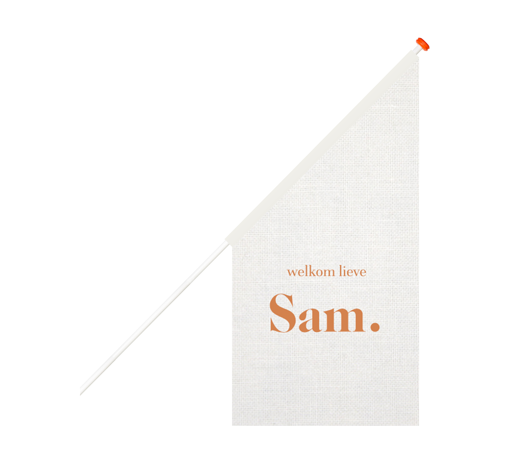 Geboortevlag linnen look met hartje