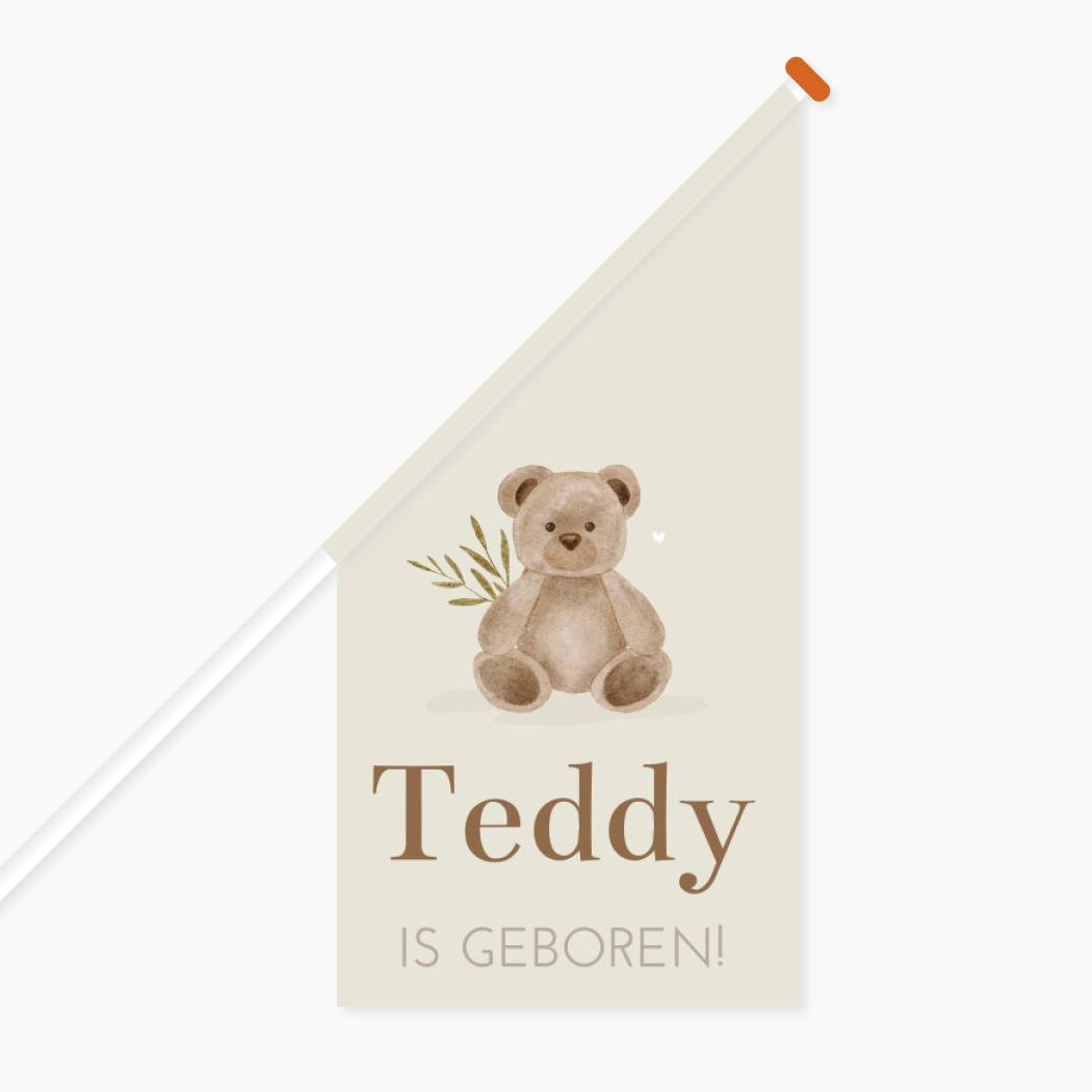 Vlag Beige Bruin Beertje Waterverfstijl