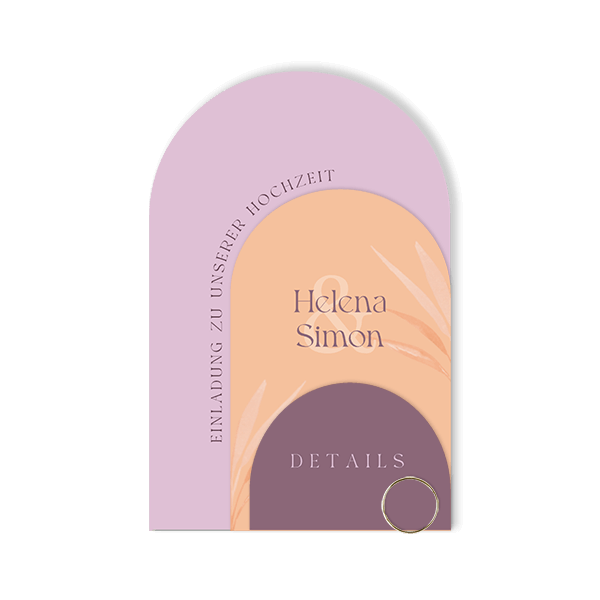 Elegantens Kartenset Hochzeit in den Farbtönen berry und blush