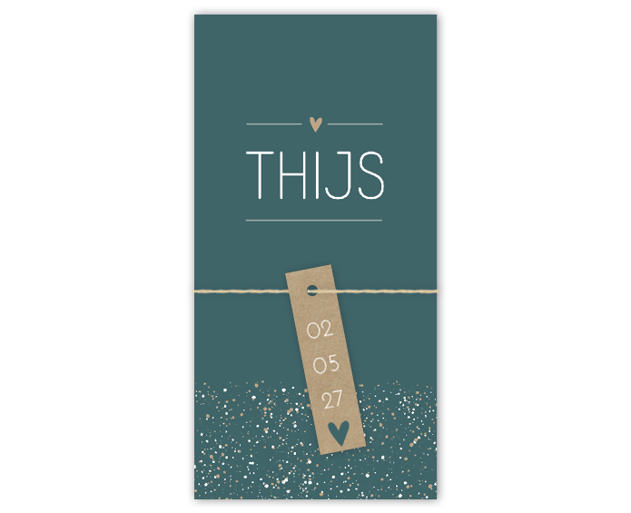 Geboortekaartje Blauw Stippen Kraft