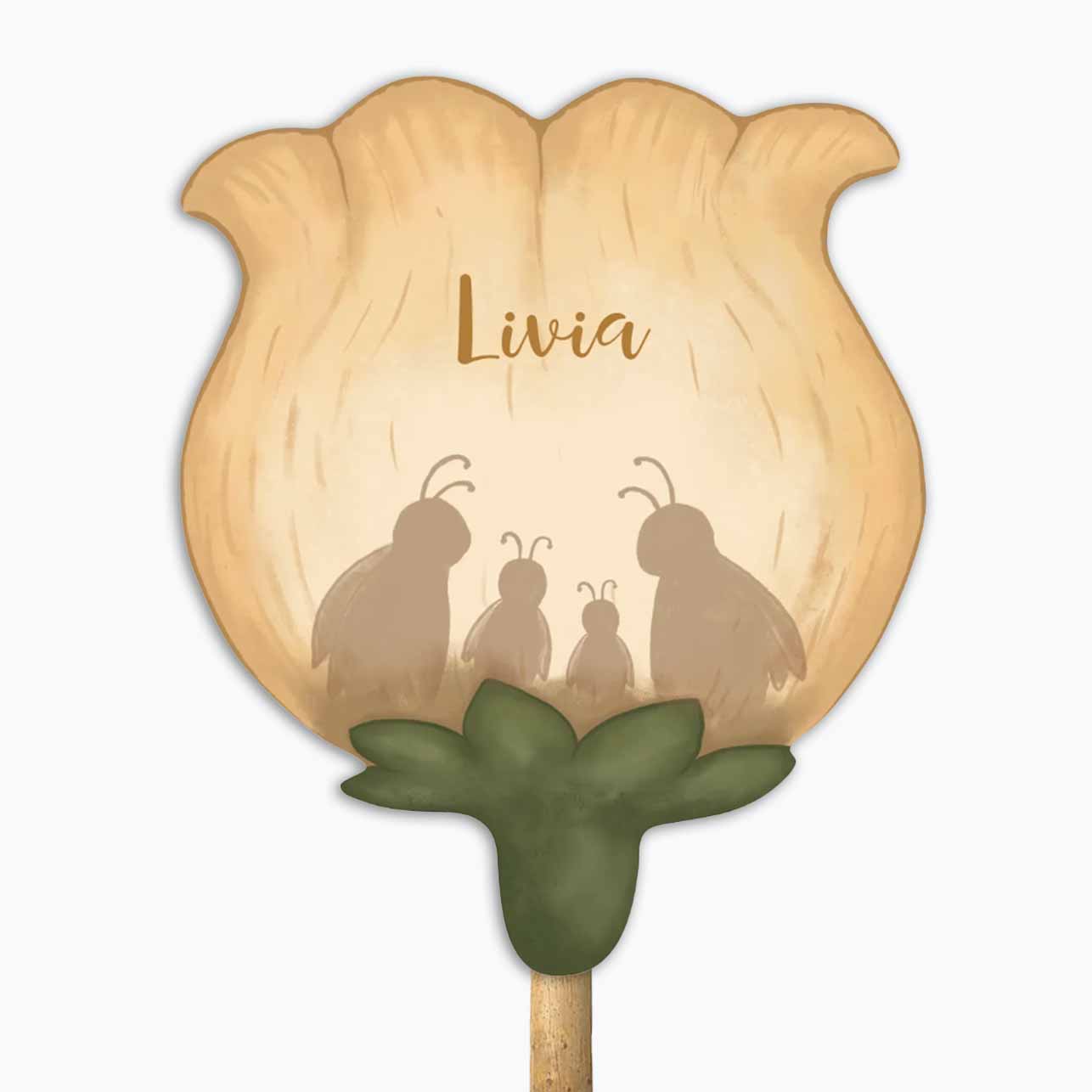 Tuinbord bloemvorm met kever gezin