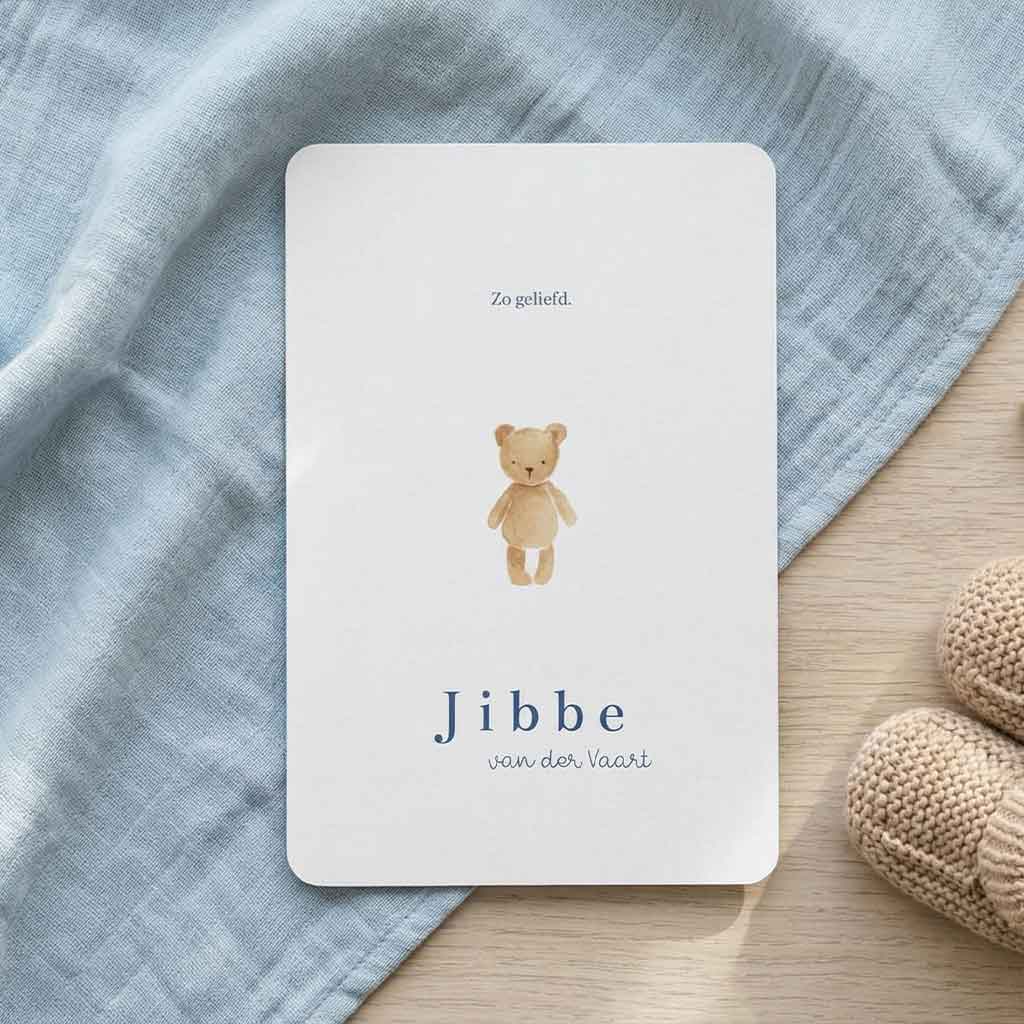 Geboortekaartje jongen teddybeer knuffel