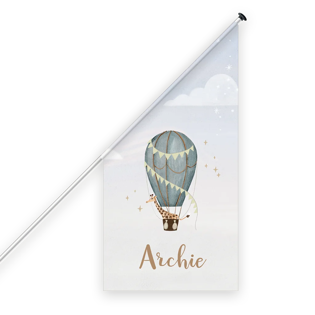 Originele geboortevlag giraf luchtballon