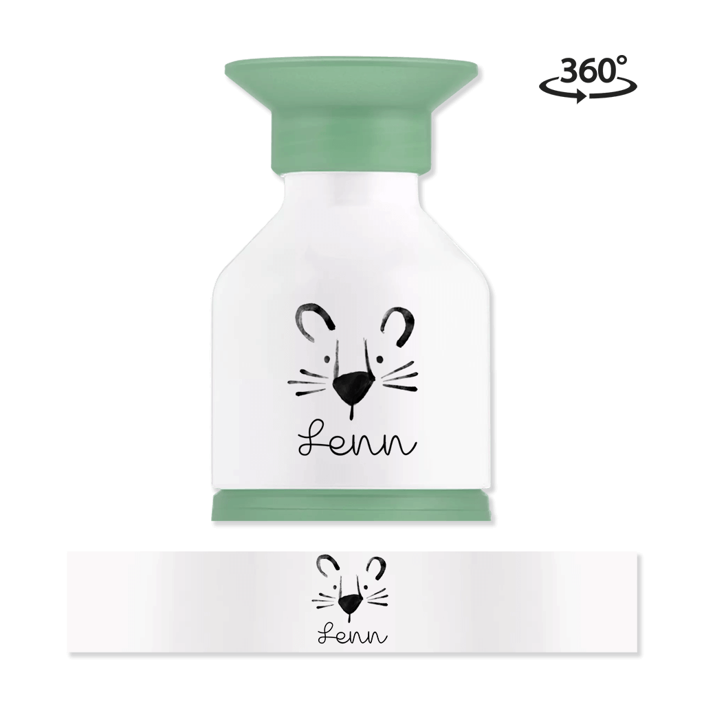 Dopper drinkfles met lijntekening tijger en naam