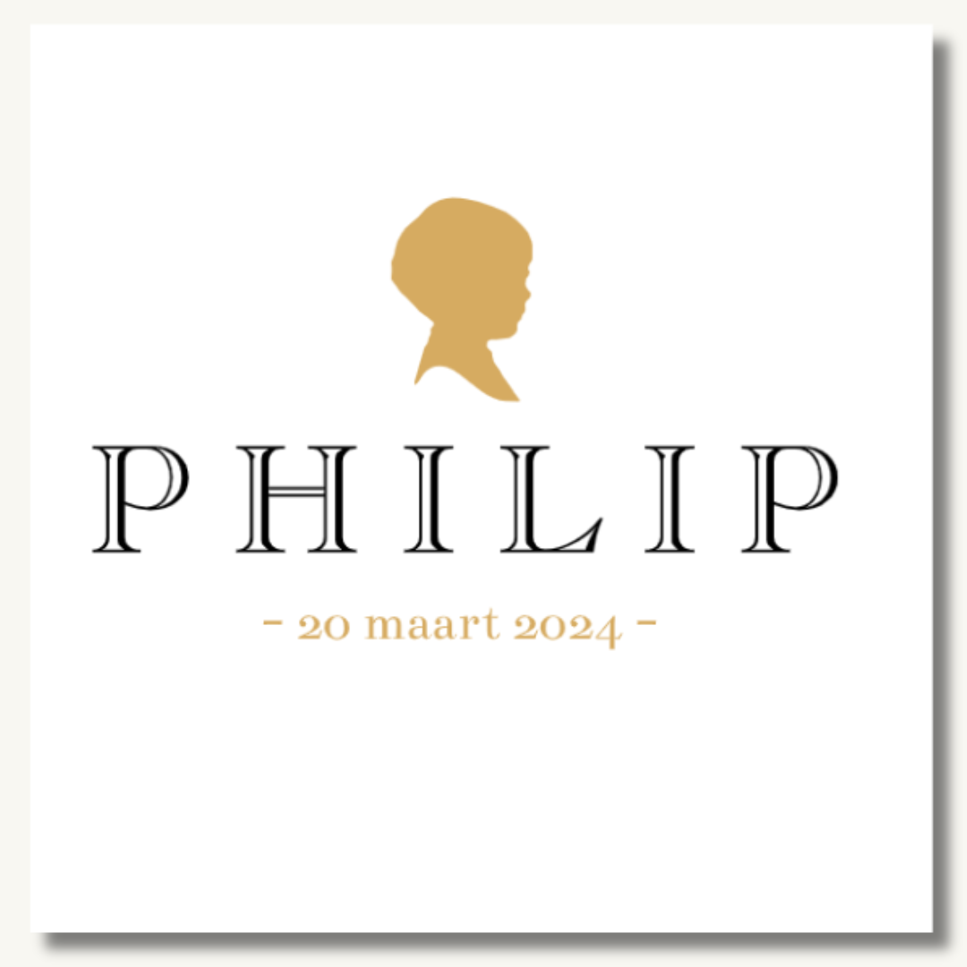 Minimalistisch kraambezoekboek jongentje