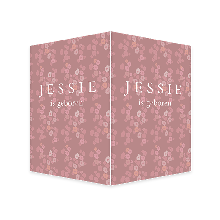 Raambord met oudroze bloemenpatroon