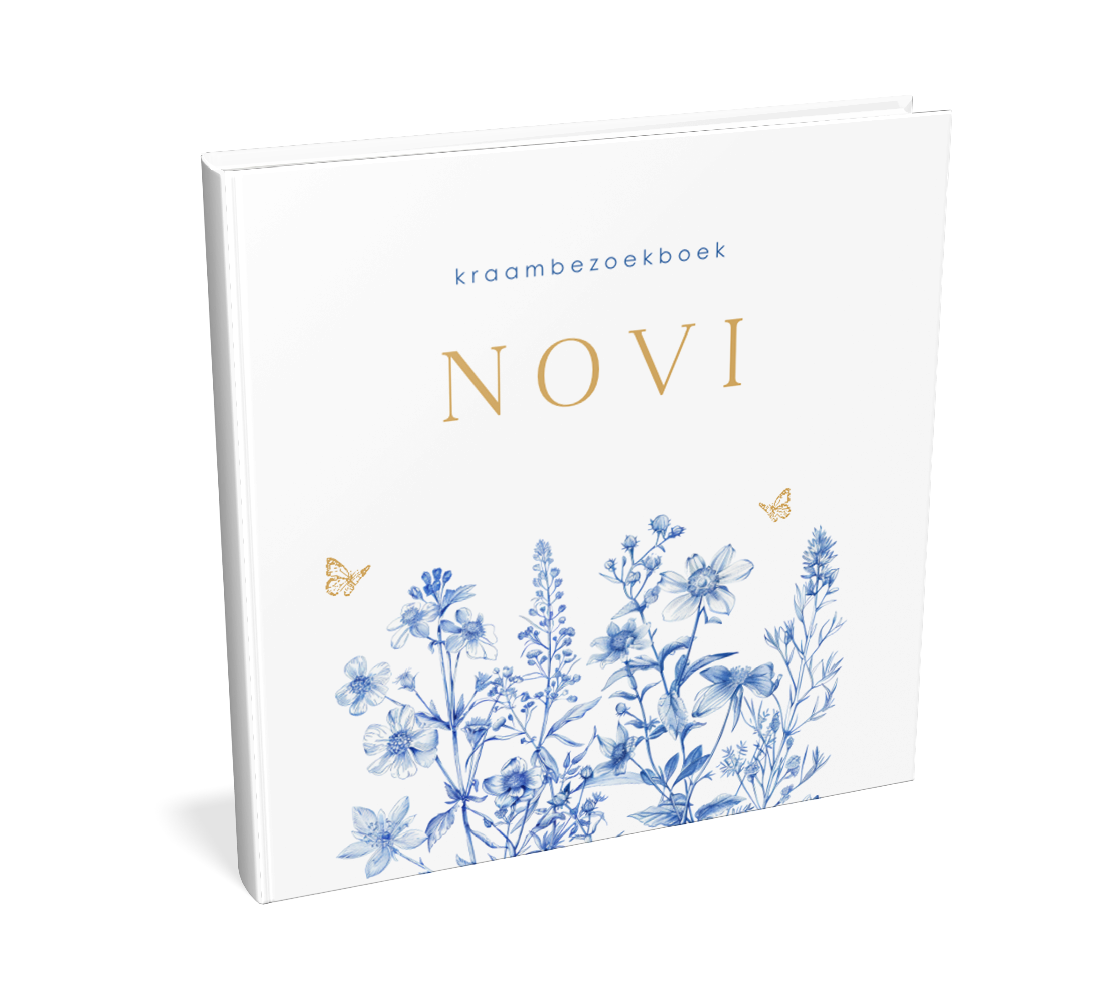 Kraambezoekboek met Delfts blauwe bloemen