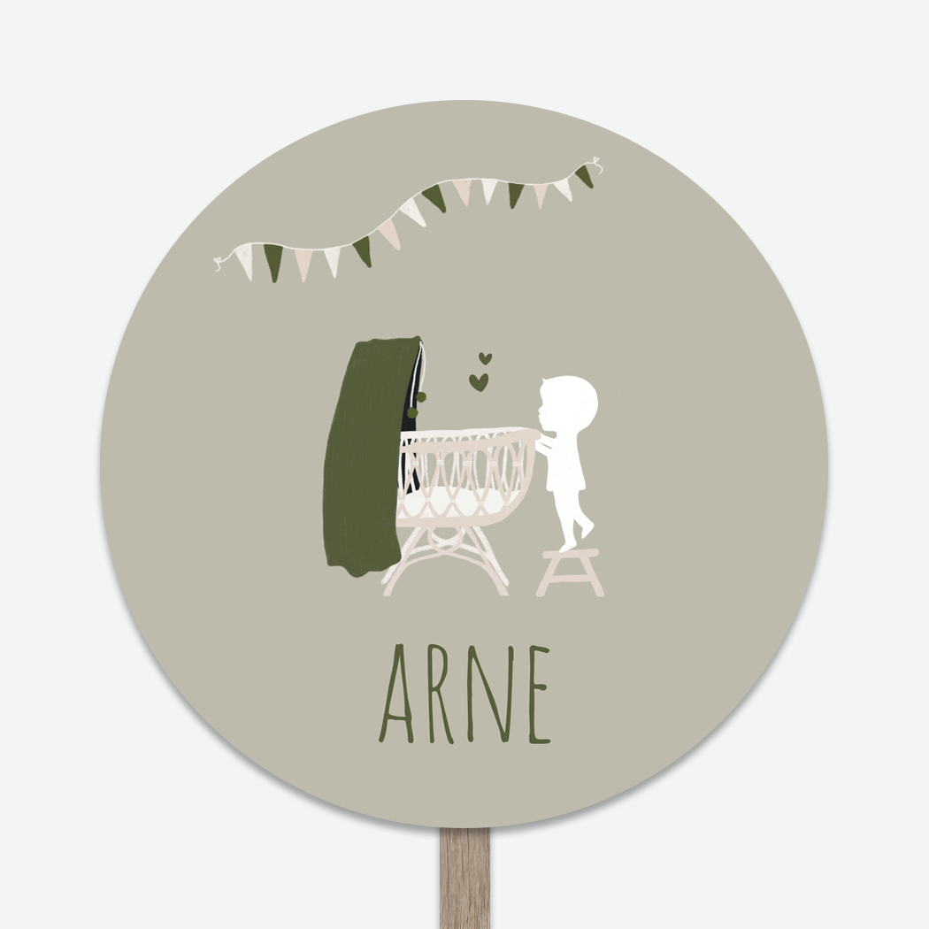 Tuinbord Wiegje Vlaggetjes Feest Broertje