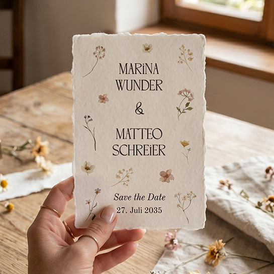 Save The Date Karte: Blümchen