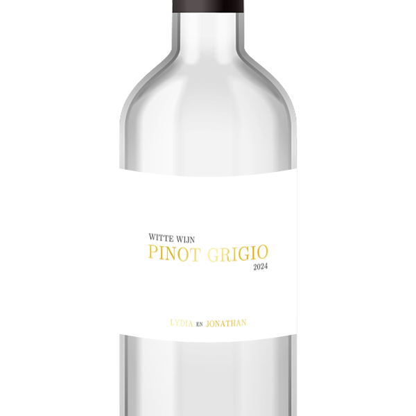 Klassiek wijnetiket bruiloft met goudfolie