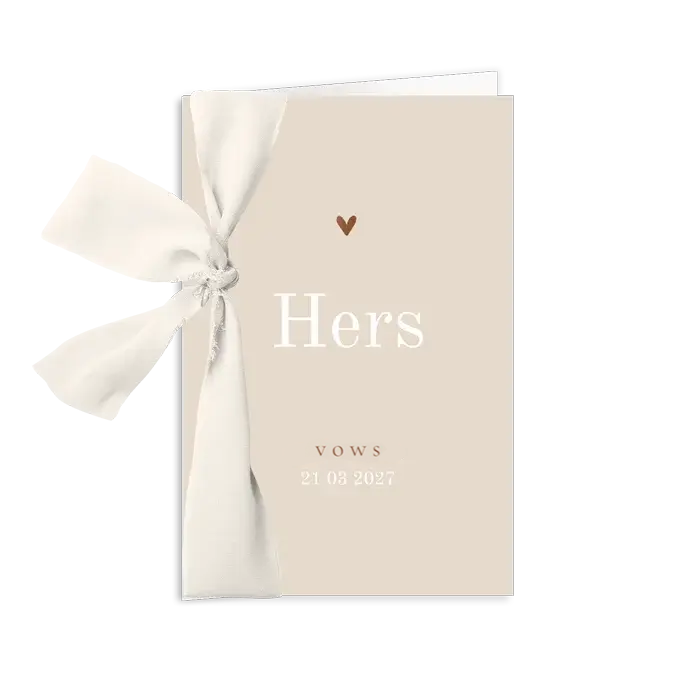 Geloftenboekje beige met zijden lint en hoogglans