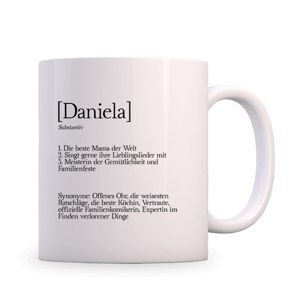 Personalisierbare Tasse mit lustigem Text für Mutter