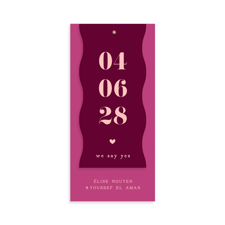 Faire-part de mariage élégant, tendance et affirmé – cartes superposées et color blocking