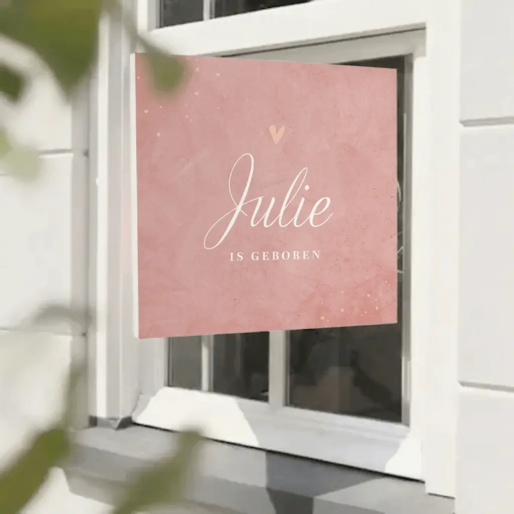 Roze dubbel raambord velvet-look met hartjes en spetters