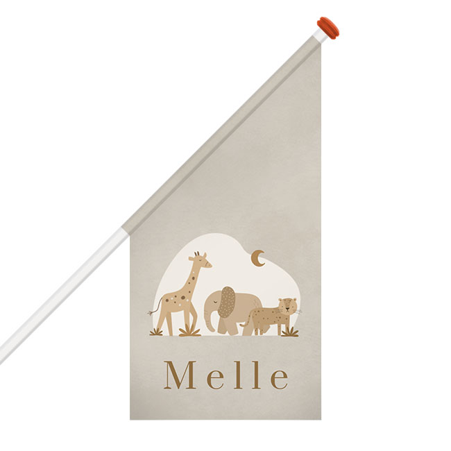 Jungledieren geboortevlag voor een jongen