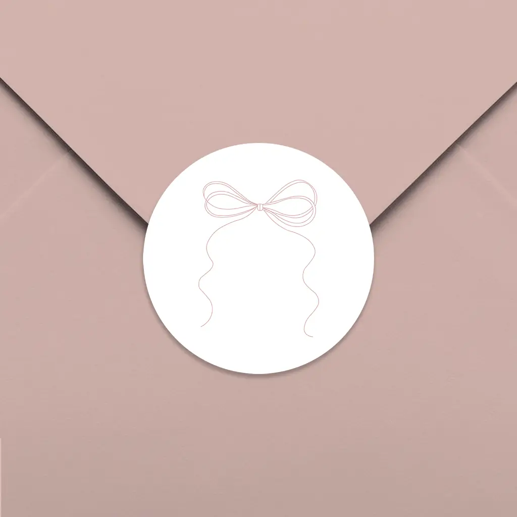 Sluitsticker met lijntekening strikje - per 25 stuks