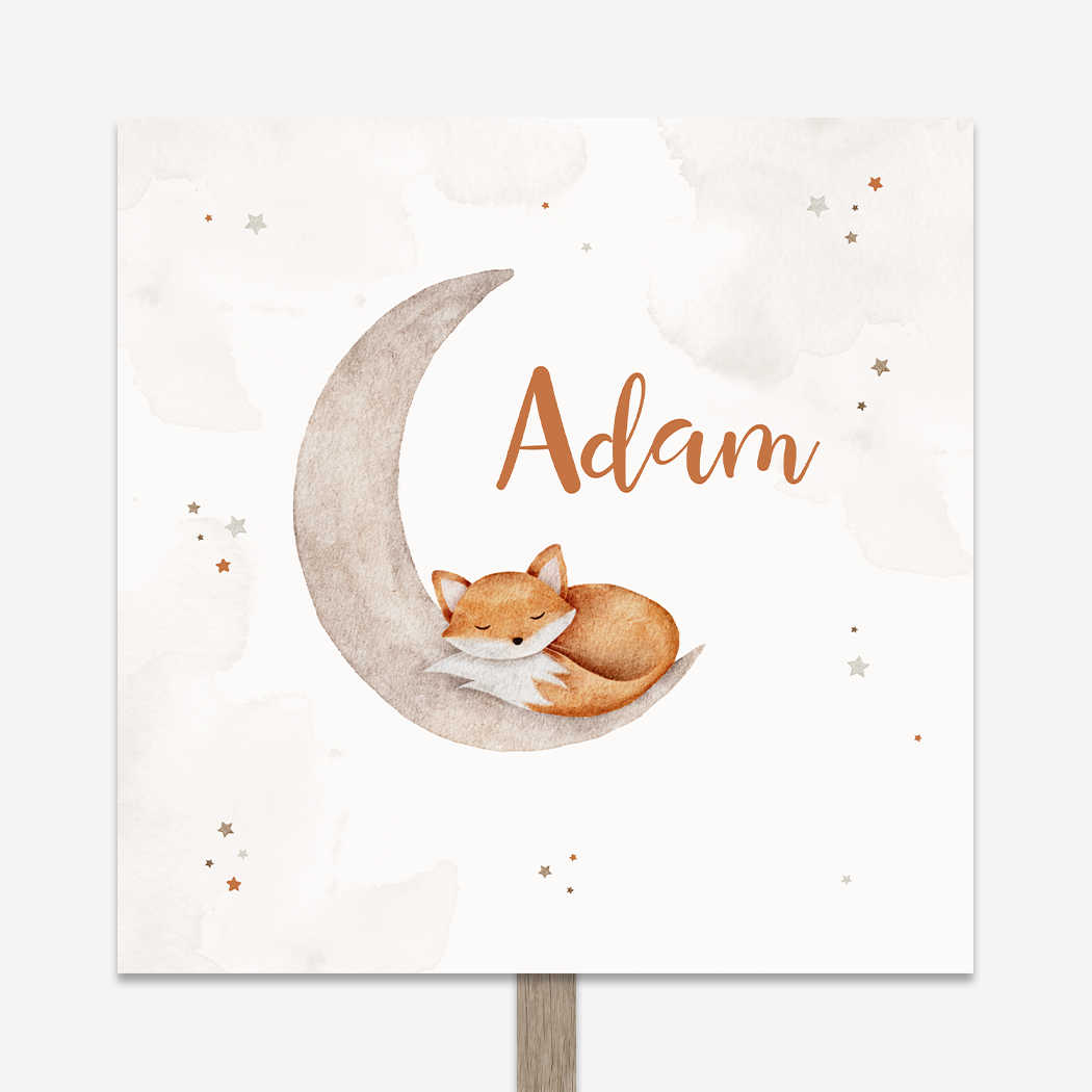 Tuinbord Slapend Vosje Maantje Dromerig